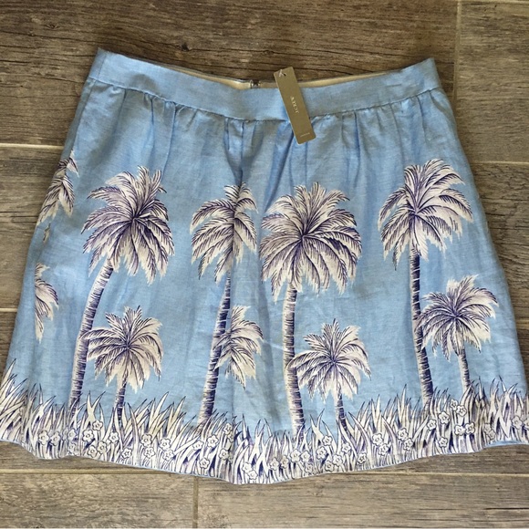 NWT JCrew Linen Palm Trees skirt. Size 12. - Picture 2 of 9